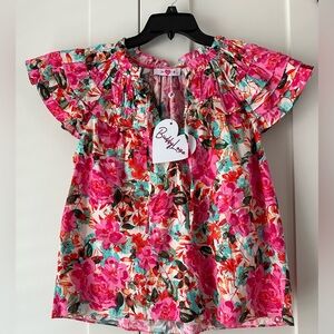 NWT.  💗 BUDDY LOVE 💗 Ruffle Shoulder Top. size S